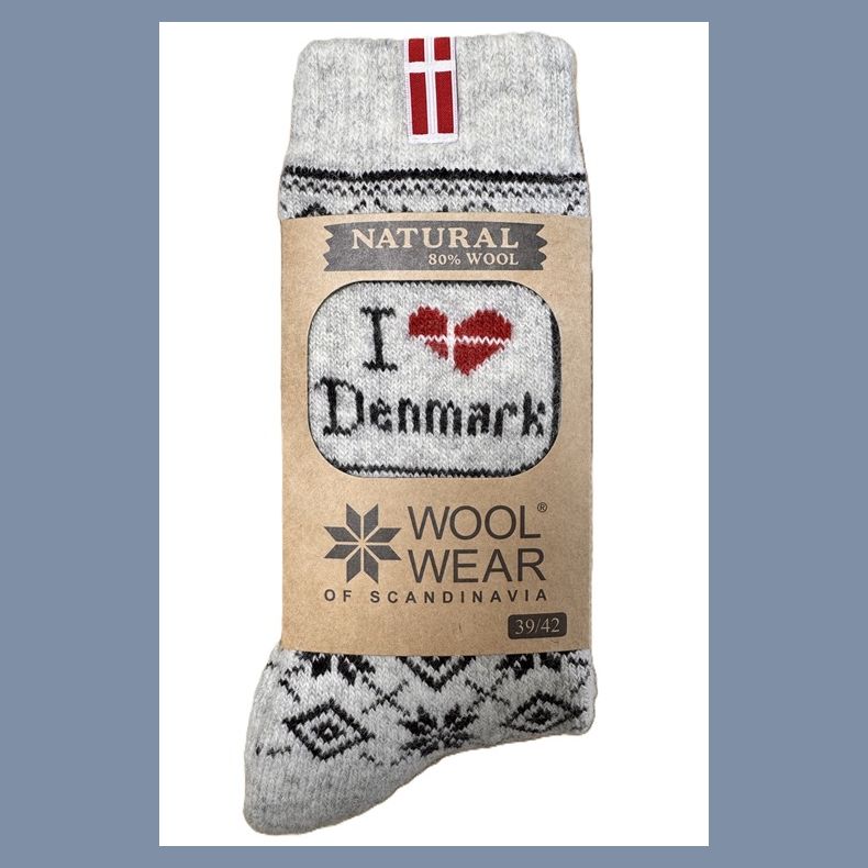 I love Denmark - Ragsokker med flag
