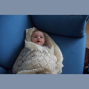 Garnpakke/Hklekit: Babysvb i kidmohair.