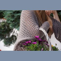 Garnpakke: Hklet sjal i Brushed Lace og 1-trdet Kidmohair