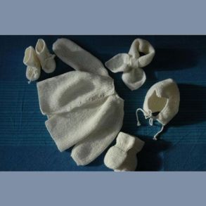 Garnpakke+opskrift: Babyst, retstrikket i merinould