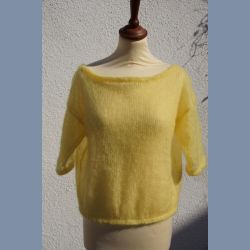 Strikkekit: Sommerbluse med dybt V( lang model)