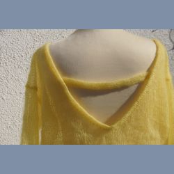 Strikkekit: Sommerbluse med dybt V( lang model)