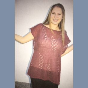 Strikkekit: Top med fjer