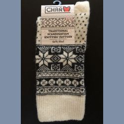 Uldsokker med snefnug og isstjerner