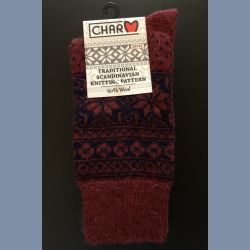 Uldsokker med snefnug og isstjerner