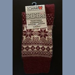 Uldsokker med snefnug og isstjerner