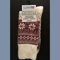 Uldsokker med snefnug og isstjerner