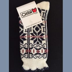 Uldsokker med snefnug og isstjerner